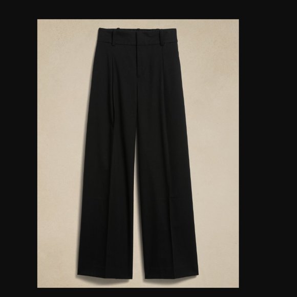 FLASH SALE! NWT! Banana Republic Women's LouLou Wide Leg Flannel Pant - Size 8 - Picture 2 of 3